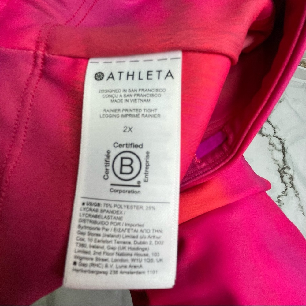 NWT Athleta Rainier tights 2X hot pink - Picture 7 of 9